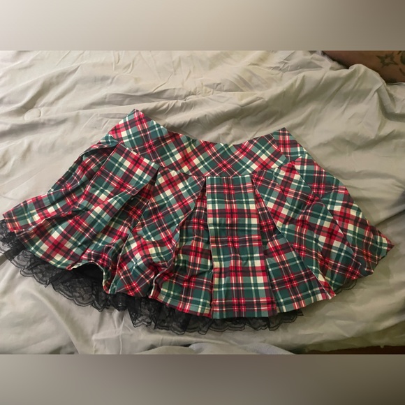 Sugar Thrillz Plaid Holiday Skirt - Picture 3 of 4